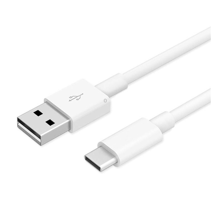 Dual USB Portable Travel Charger + 1 Meter USB to Type-C Data Cable, EU Plug(White)