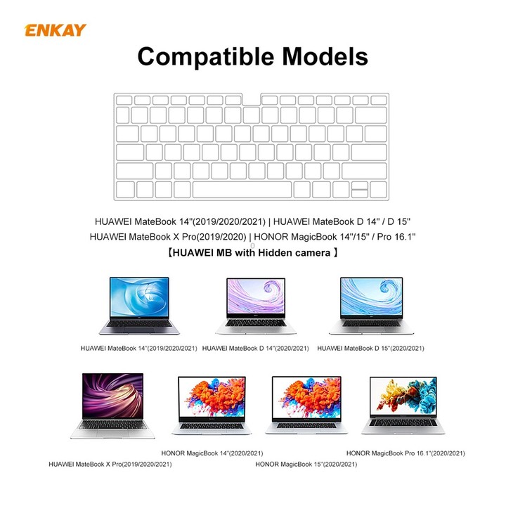 For Honor MagicBook 14 / 15 ENKAY Ultrathin Soft TPU Keyboard Protector Film, US Version
