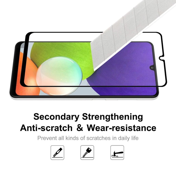 For Samsung Galaxy A22 4G ENKAY Hat-Prince Full Glue 0.26mm 9H 2.5D Tempered Glass Screen Protector Full Coverage Film