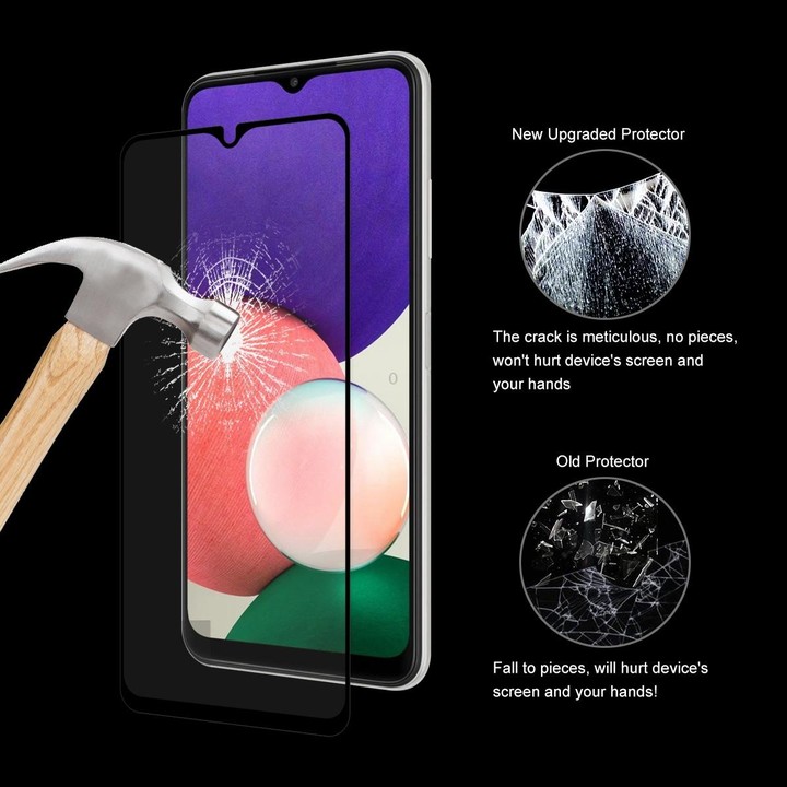 For Samsung Galaxy A22 5G ENKAY Hat-Prince Full Glue 0.26mm 9H 2.5D Tempered Glass Screen Protector Full Coverage Film