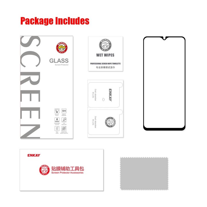For Samsung Galaxy A22 5G ENKAY Hat-Prince Full Glue 0.26mm 9H 2.5D Tempered Glass Screen Protector Full Coverage Film