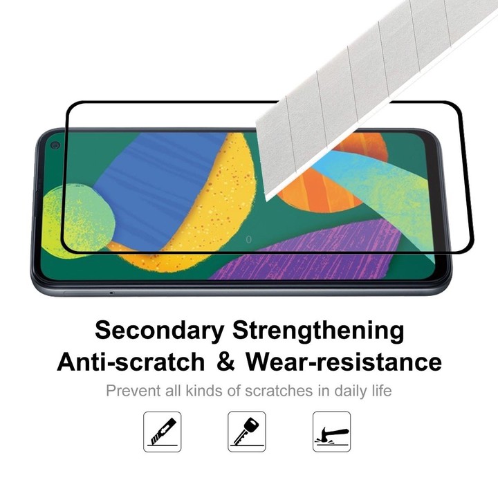 For Samsung Galaxy F52 5G /G62/M62 ENKAY Hat-Prince Full Glue 0.26mm 9H 2.5D Tempered Glass Screen Protector Full Coverage Film