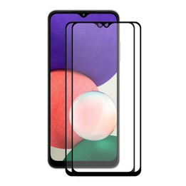 For Samsung Galaxy A22 5G 2 PCS ENKAY Hat-Prince Full Glue 0.26mm 9H 2.5D Tempered Glass Screen Protector Full Coverage Film