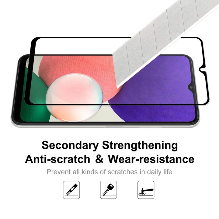 For Samsung Galaxy A22 5G 2 PCS ENKAY Hat-Prince Full Glue 0.26mm 9H 2.5D Tempered Glass Screen Protector Full Coverage Film