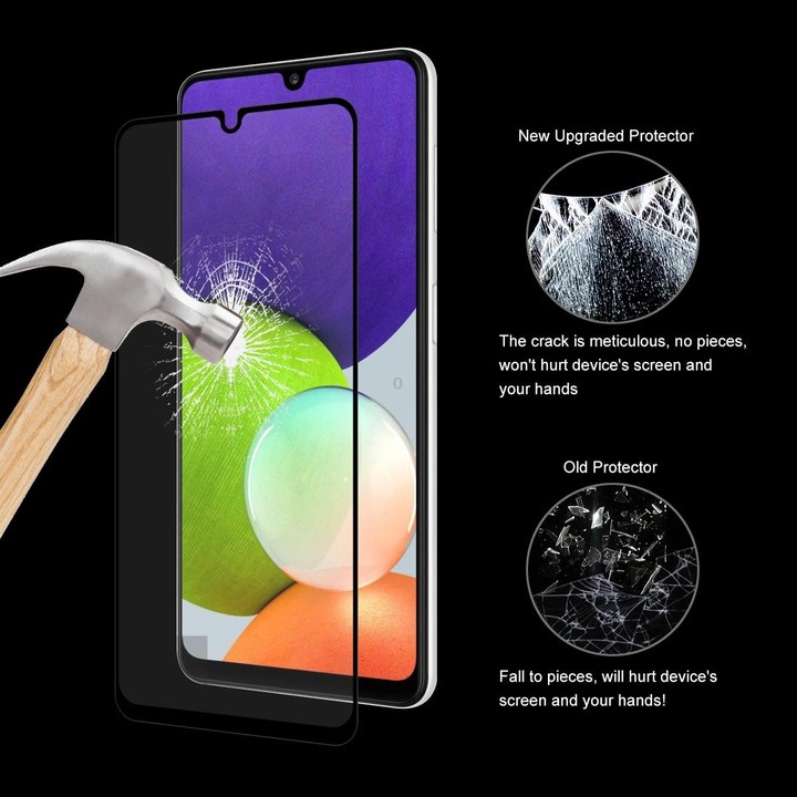 For Samsung Galaxy A22 4G 10 PCS ENKAY Hat-Prince Full Glue 0.26mm 9H 2.5D Tempered Glass Screen Protector Full Coverage Film