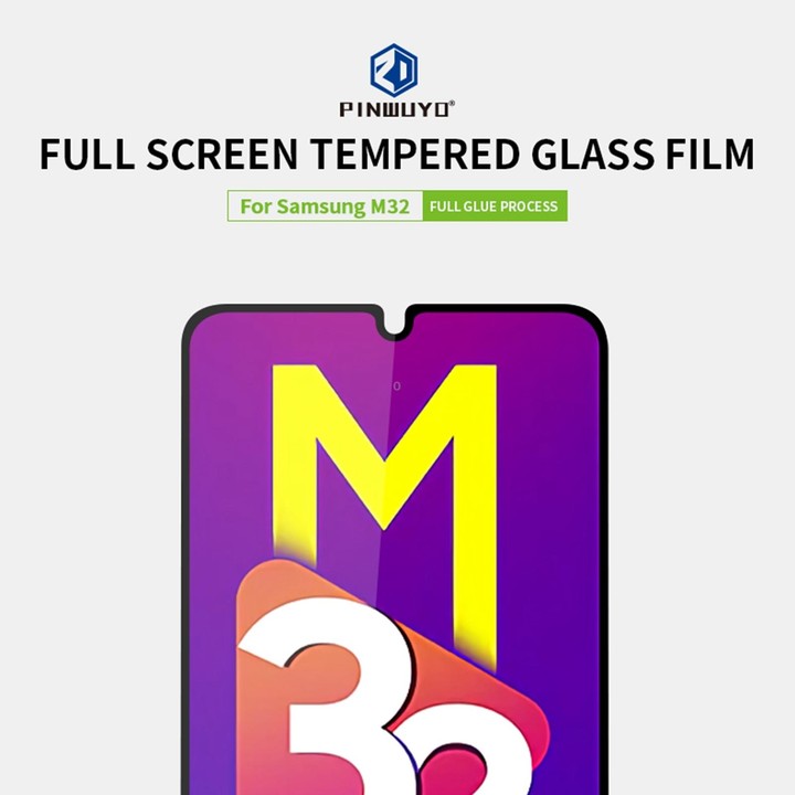 For Samsung Galaxy M32 PINWUYO 9H 2.5D Full Screen Tempered Glass Film(Black)