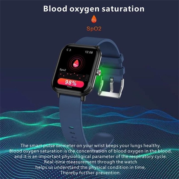 Q9pro 1.7 inch Color Screen Smart Watch, IP68 Waterproof,Support Temperature Monitoring/Heart Rate Monitoring/Blood Pressure Mon