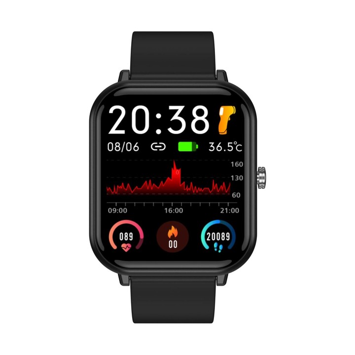 Q9pro 1.7 inch Color Screen Smart Watch, IP68 Waterproof,Support Temperature Monitoring/Heart Rate Monitoring/Blood Pressure Mon
