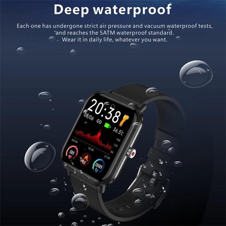 Q9pro 1.7 inch Color Screen Smart Watch, IP68 Waterproof,Support Temperature Monitoring/Heart Rate Monitoring/Blood Pressure Mon
