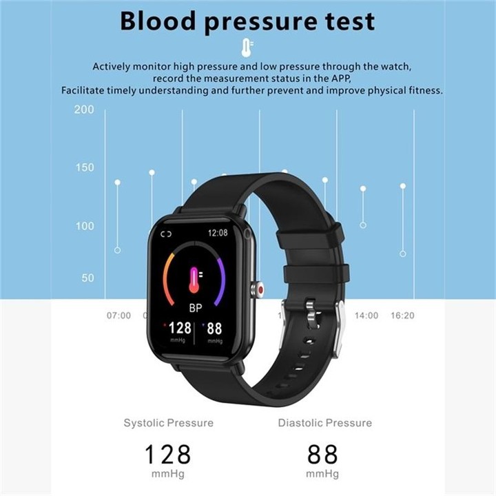 Q9pro 1.7 inch Color Screen Smart Watch, IP68 Waterproof,Support Temperature Monitoring/Heart Rate Monitoring/Blood Pressure Mon