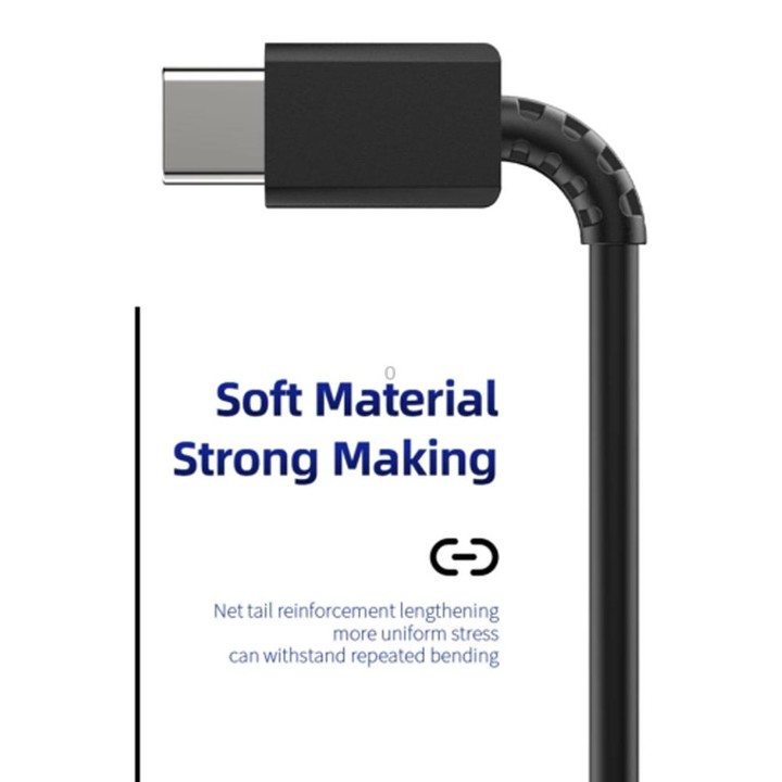 XJ-69 2 PCS 1m 3A USB-C / Type-C to Type-C TPU Charging Sync Data Cable for Mobile Phone(Black)