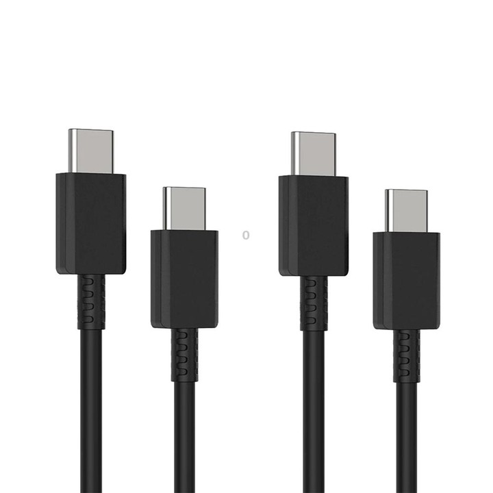 XJ-69 2 PCS 1m 3A USB-C / Type-C to Type-C TPU Charging Sync Data Cable for Mobile Phone(Black)