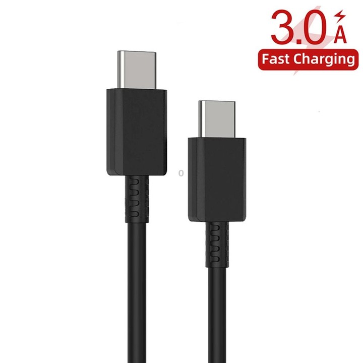 XJ-69 2 PCS 1m 3A USB-C / Type-C to Type-C TPU Charging Sync Data Cable for Mobile Phone(Black)
