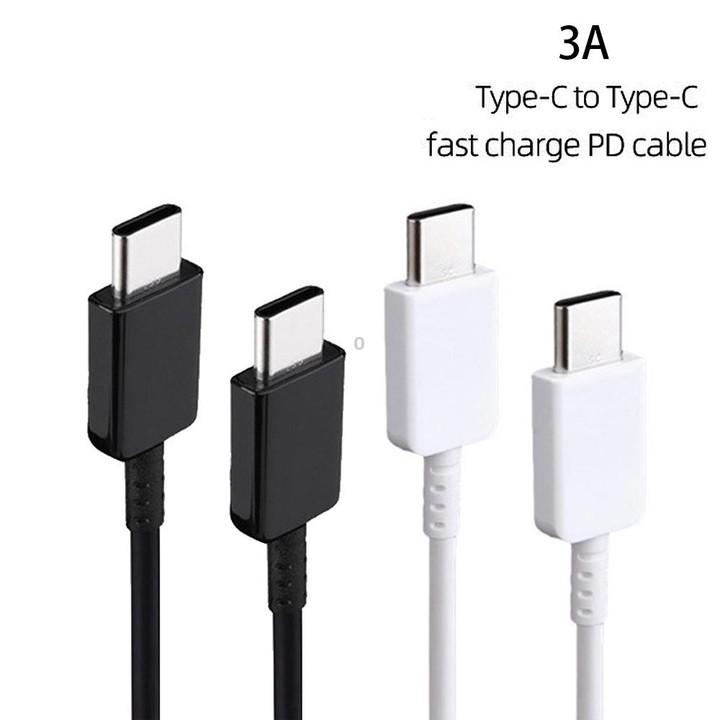 XJ-69 2 PCS 1m 3A USB-C / Type-C to Type-C TPU Charging Sync Data Cable for Mobile Phone(White)