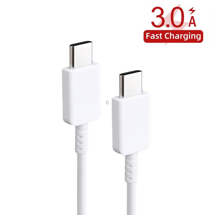XJ-69 2 PCS 1m 3A USB-C / Type-C to Type-C TPU Charging Sync Data Cable for Mobile Phone(White)