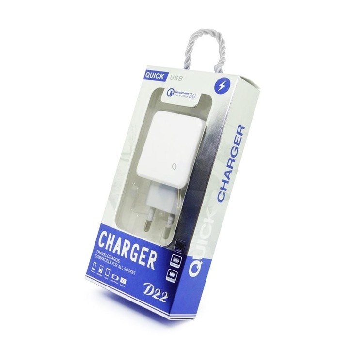 APD-2003 18W QC3.0 Single Port USB Charger with 1m USB to Type-C Data Cable(EU Plug)