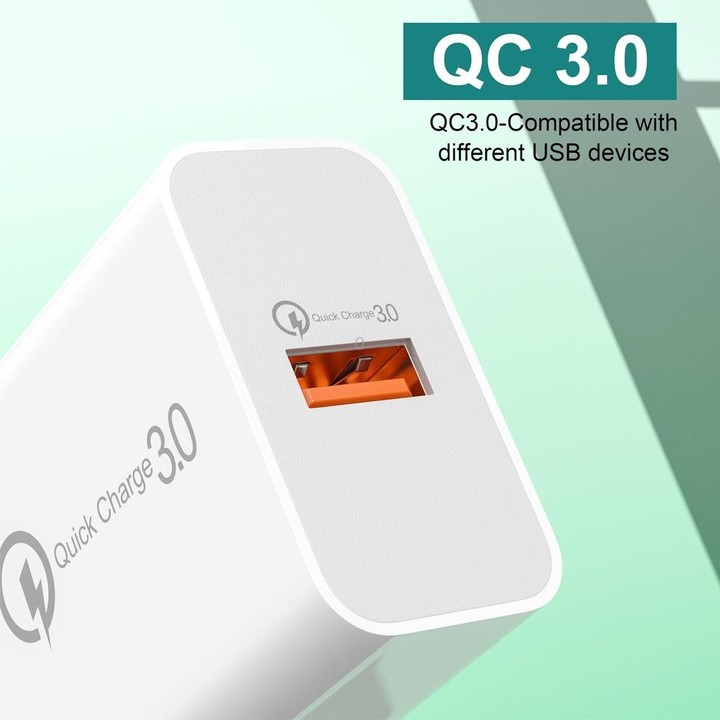 APD-2003 18W QC3.0 Single Port USB Charger with 1m USB to Type-C Data Cable(EU Plug)