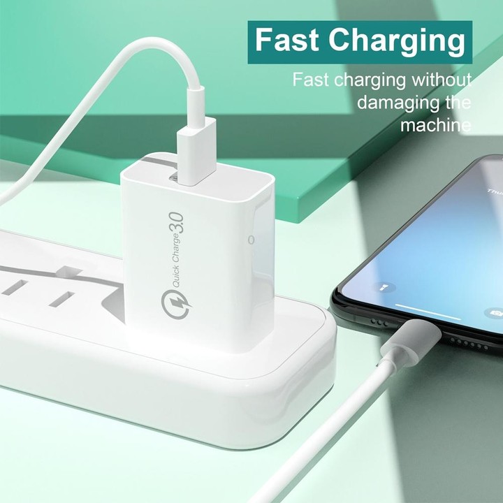 APD-2003 18W QC3.0 Single Port USB Charger with 1m USB to Type-C Data Cable(EU Plug)