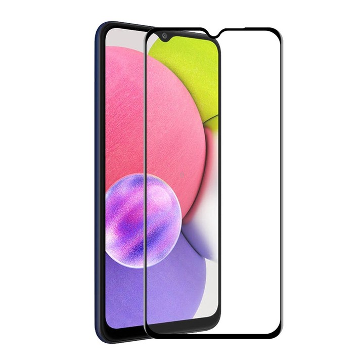 For Samsung Galaxy A03s 164mm ENKAY Hat-Prince Full Glue Tempered Glass 6D Full Coverage Anti-scratch Protector