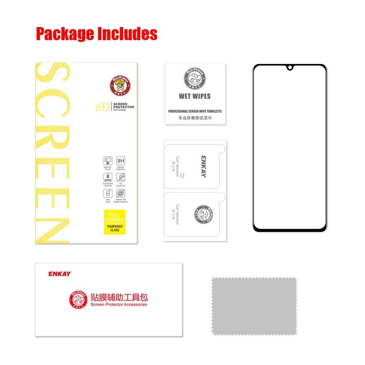 For Samsung Galaxy A22 4G ENKAY Hat-Prince Full Glue Tempered Glass 6D Full Coverage Anti-scratch Protector