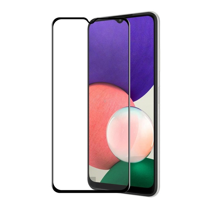 For Samsung Galaxy A22 5G ENKAY Hat-Prince Full Glue Tempered Glass 6D Full Coverage Anti-scratch Protector