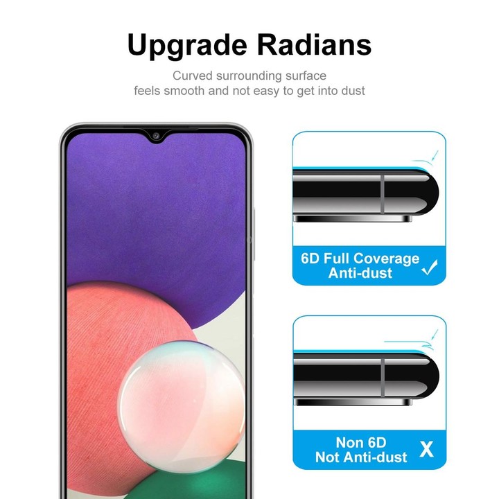 For Samsung Galaxy A22 5G ENKAY Hat-Prince Full Glue Tempered Glass 6D Full Coverage Anti-scratch Protector