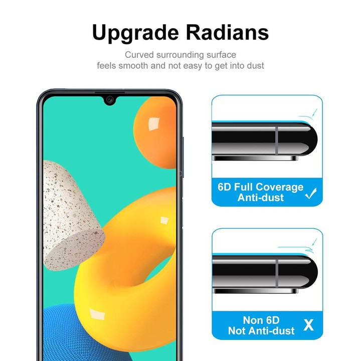 For Samsung Galaxy M32 4G ENKAY Hat-Prince Full Glue Tempered Glass 6D Full Coverage Anti-scratch Protector