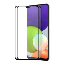 For Samsung Galaxy A22 4G 2 PCS ENKAY Hat-Prince Full Glue Tempered Glass 6D Full Coverage Anti-scratch Protector