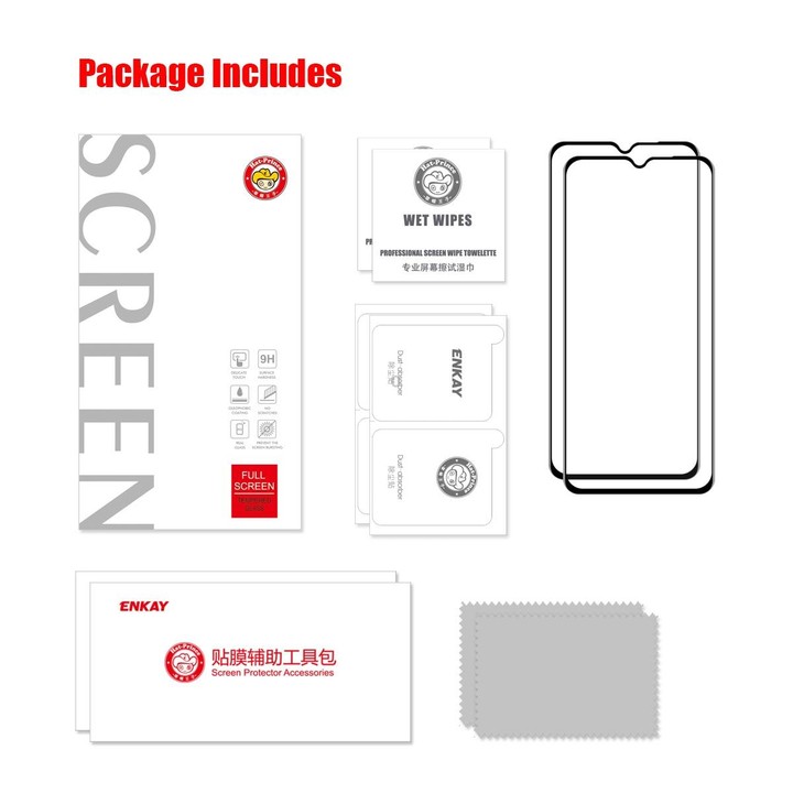 For Samsung Galaxy A22 5G 2 PCS ENKAY Hat-Prince Full Glue Tempered Glass 6D Full Coverage Anti-scratch Protector