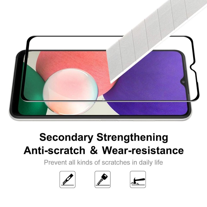 For Samsung Galaxy A22 5G 2 PCS ENKAY Hat-Prince Full Glue Tempered Glass 6D Full Coverage Anti-scratch Protector