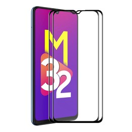 For Samsung Galaxy M32 5G 2 PCS ENKAY Hat-Prince Full Glue Tempered Glass 6D Full Coverage Anti-scratch Protector