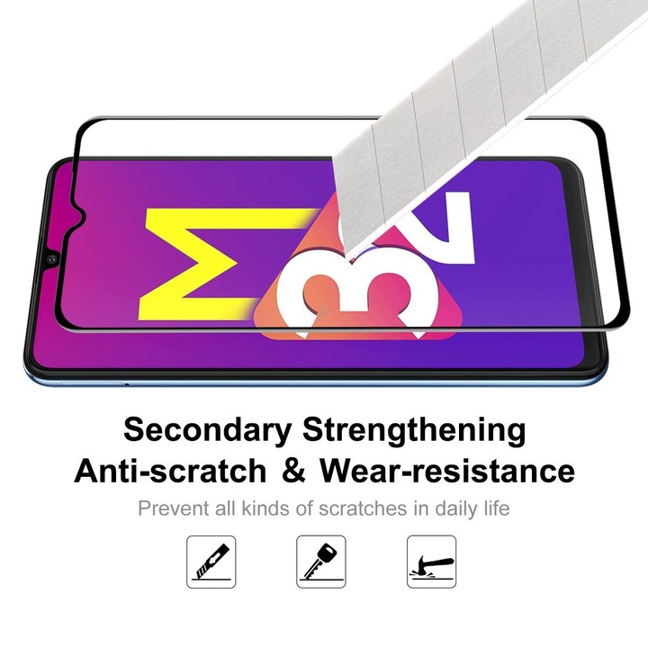 For Samsung Galaxy M32 5G 2 PCS ENKAY Hat-Prince Full Glue Tempered Glass 6D Full Coverage Anti-scratch Protector