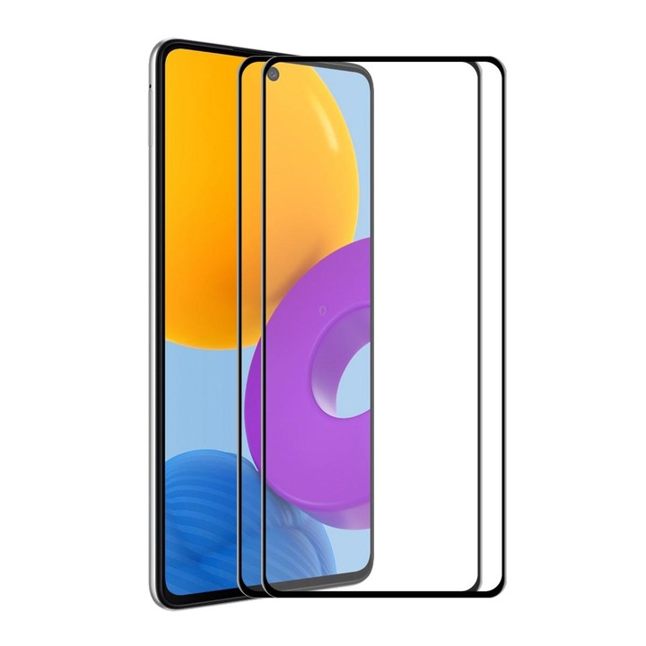 For Samsung Galaxy M52 5G 2 PCS ENKAY Hat-Prince Full Glue Tempered Glass 6D Full Coverage Anti-scratch Protector