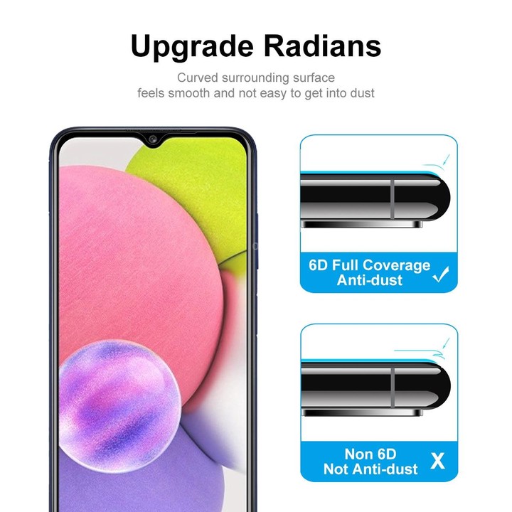 For Samsung Galaxy A03s 166mm 5 PCS ENKAY Hat-Prince Full Glue Tempered Glass 6D Full Coverage Anti-scratch Protector