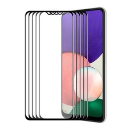 For Samsung Galaxy A22 5G 5 PCS ENKAY Hat-Prince Full Glue Tempered Glass 6D Full Coverage Anti-scratch Protector