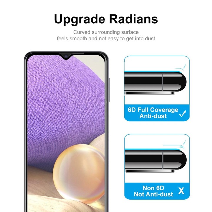 For Samsung Galaxy A32 5G 5 PCS ENKAY Hat-Prince Full Glue Tempered Glass 6D Full Coverage Anti-scratch Protector