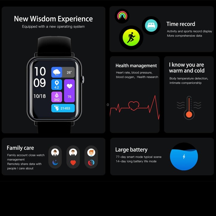 Q19 Pro IP67 Waterproof 1.69 inch Smartwatch(Gold+Burgundy)