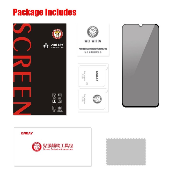 For Samsung Galaxy A22 4G ENKAY 28 Degree Anti-peeping Tempered Glass Full Screen Film