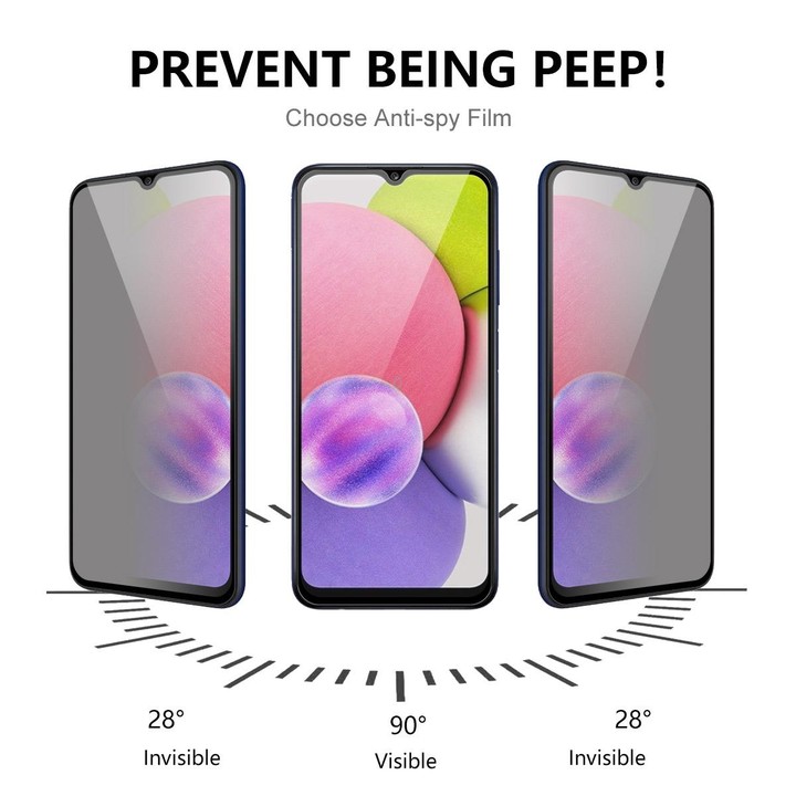 5 PCS For Samsung Galaxy A22 4G ENKAY 28 Degree Anti-peeping Tempered Glass Full Screen Film