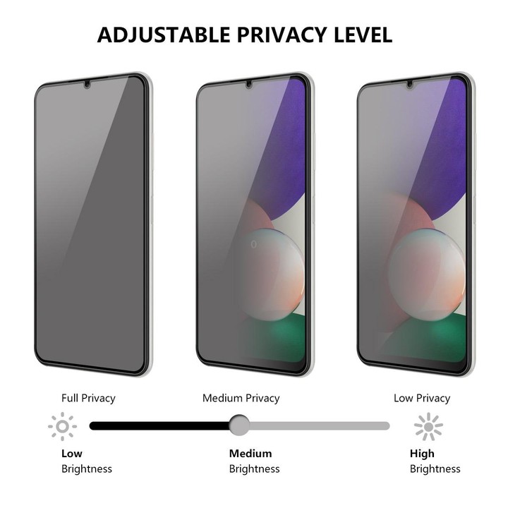 5 PCS For Samsung Galaxy A22 5G ENKAY 28 Degree Anti-peeping Tempered Glass Full Screen Film
