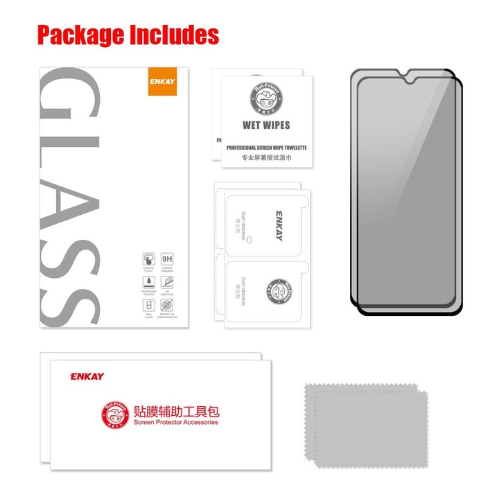 2 PCS For Samsung Galaxy M32 5G ENKAY 28 Degree Anti-peeping Tempered Glass Full Screen Film