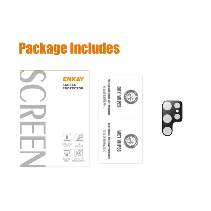For Samsung Galaxy S22 Ultra 5G ENKAY 9H Rear Lens Tempered Glass Film(Black)