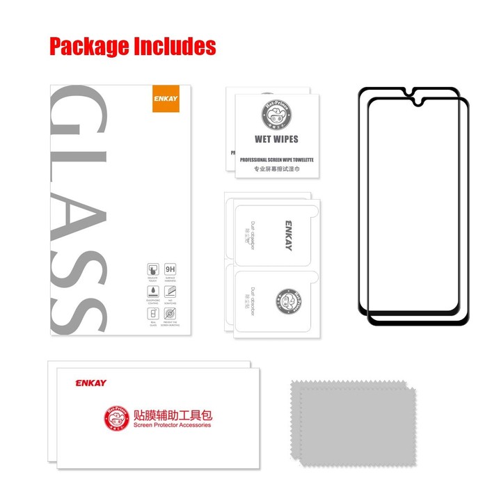 2 PCS For Samsung Galaxy A33 5G ENKAY 6D Full Glue Tempered Glass Full Film