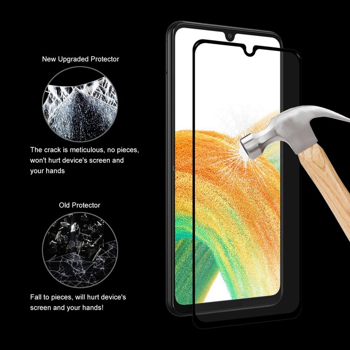 10 PCS For Samsung Galaxy A33 5G ENKAY Full Glue 0.26mm 9H 2.5D Tempered Glass Full Film
