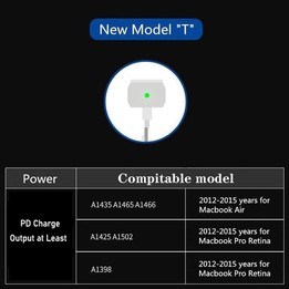 PD-65W USB-C / Type-C + QC3. 0 USB Laptop Charging Adapter + 1.8m USB-C / Type-C to MagSafe 2 / T Head Data Cable, EU Plug / US