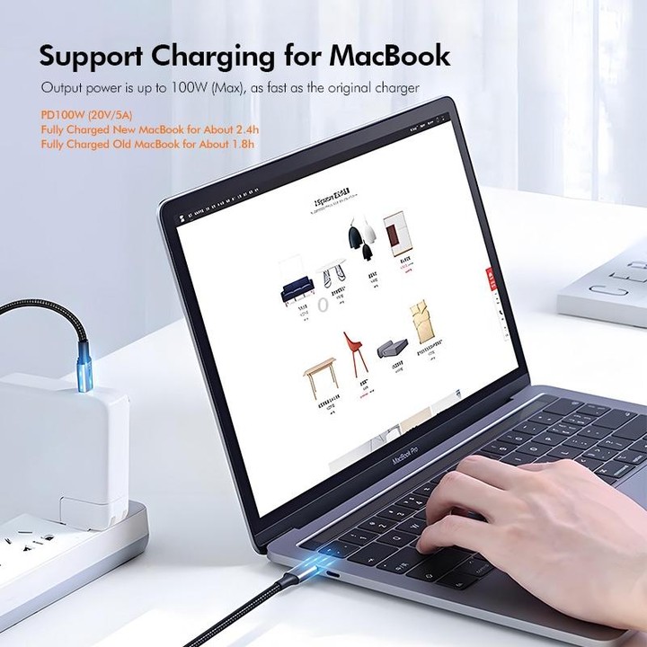 ENKAY PD100W 5A USB-C / Type-C to Type-C Fast Charging Cable with E-Marker, Length:2m