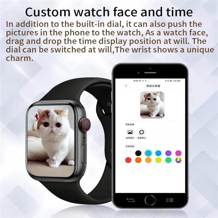 T500 Plus 1.54 inch Color Screen Smart Watch,Support Heart Rate Monitoring/Blood Pressure Monitoring(Black)