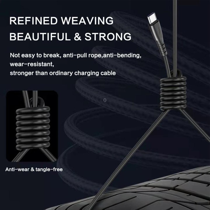 USB to Micro USB 1.5m Spring Telescopic Mobile Phone Fast Charging Data Cable