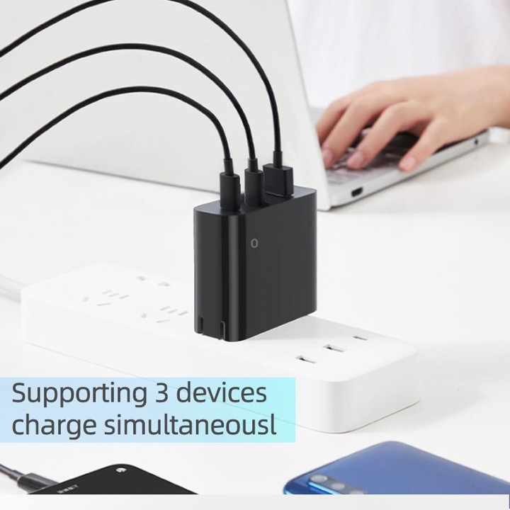40W Dual PD + QC3.0 Ports Travel Charger for Mobile Phone Tablet(White US Plug)