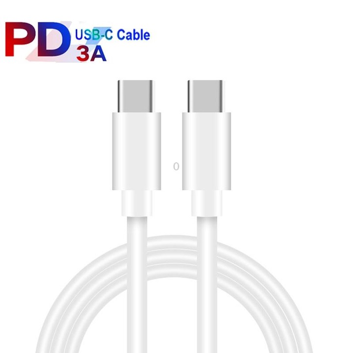 PD 35W Dual USB-C / Type-C Ports Charger with 1m Type-C to Type-C Data Cable, EU Plug